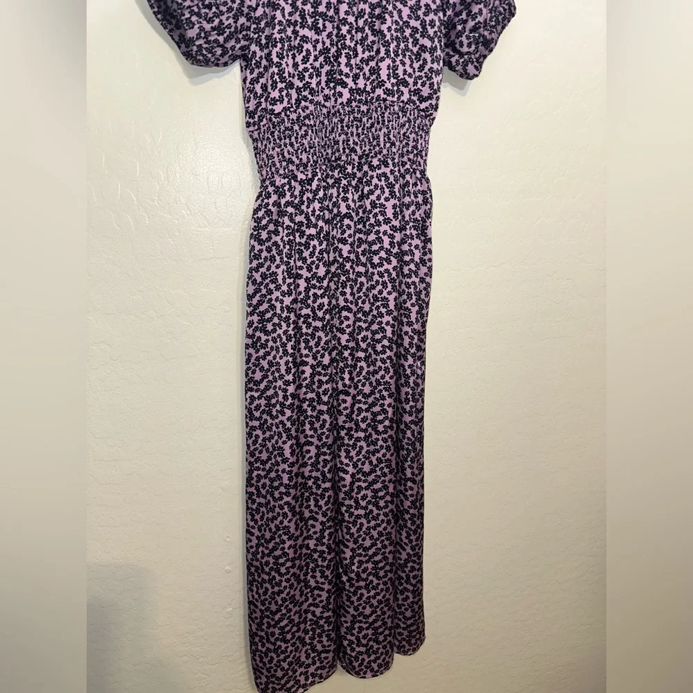 Elegant Purple Animal Print Midi Dress - Picture 4 of 5